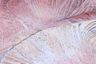 Colourful and interesting folding and erosion patterns on the sandstone of the Clear Creek area in Zion National Park, Utah