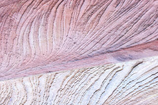 Colourful and interesting folding and erosion patterns on the sandstone of the Clear Creek area in Zion National Park, Utah